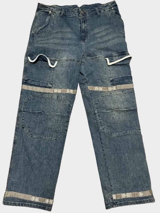 HMDD Denim - Women’s  Blue Denim Carpenter Jeans with Reflective Trim